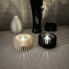3d Baskı Modern Çizgili Mumluk - Tealight Mumluk 1 Adet -bej Çok Renkli