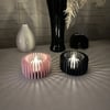 3d Baskı Modern Çizgili Mumluk - Tealight Mumluk 1 Adet -pembe Çok Renkli