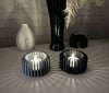 3d Baskı Modern Çizgili Mumluk - Tealight Mumluk 1 Adet -gri Çok Renkli