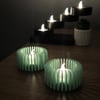 3d Baskı Modern Çizgili Mumluk - Tealight Mumluk 1 Adet -mint Çok Renkli