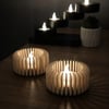 3d Baskı Modern Çizgili Mumluk - Tealight Mumluk 1 Adet -bej Çok Renkli