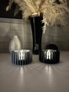 3d Baskı Modern Çizgili Mumluk - Tealight Mumluk 1 Adet -gri Çok Renkli