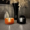 3d Baskı Modern Çizgili Mumluk - Tealight Mumluk 1 Adet -turuncu Çok Renkli