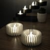 3d Baskı Modern Çizgili Mumluk - Tealight Mumluk 1 Adet -beyaz Çok Renkli