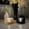 3d Baskı Modern Çizgili Mumluk - Tealight Mumluk 1 Adet -bej Çok Renkli