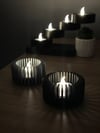 3d Baskı Modern Çizgili Mumluk - Tealight Mumluk 1 Adet -gri Çok Renkli