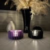 3d Baskı Modern Çizgili Mumluk - Tealight Mumluk 1 Adet -mor Çok Renkli