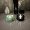 3d Baskı Modern Çizgili Mumluk - Tealight Mumluk 1 Adet -mint Çok Renkli