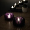 3d Baskı Modern Çizgili Mumluk - Tealight Mumluk 1 Adet -mor Çok Renkli