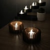 3d Baskı Modern Çizgili Mumluk - Tealight Mumluk 1 Adet -kahverengi Çok Renkli