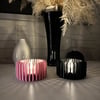 3d Baskı Modern Çizgili Mumluk - Tealight Mumluk 1 Adet -pembe Çok Renkli