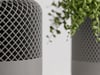 3d Baskı Modern File Desenli Dekoratif Saksı - Minimal Çiçek Saksısı, Ev Ve Ofis Bitki Saksısı-gri