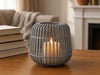 3d Baskı Modern Kafes Tasarımlı Dekoratif Mumluk - Tealight Mumluk, Masaüstü Ev Ve Ofis Dekoru-gri Çok Renkli