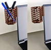 3d Baskı Monitor Kalemlik - Petek Desenli Laptop Kenar Altıgen Kalemlik-kahverengi Çok Renkli