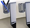 3d Baskı Monitor Kalemlik - Petek Desenli Laptop Kenar Altıgen Kalemlik-gri Çok Renkli