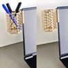3d Baskı Monitor Kalemlik - Petek Desenli Laptop Kenar Altıgen Kalemlik-bej Çok Renkli