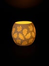 3d Baskı Yaprak Desenli Tealight Mumluk Sonbahar Yaprakları Kabartmalı Dekoratif Şamdan Masa Süsü Çok Renkli