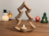 3d Baskı Yılbaşı Ağacı Tealight Mumluk 18 Cm Dekoratif Çam Ağacı Şamdan Yeni Yıl Masa Süsü Çok Renkli