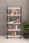 5 Raflı Metal Kitaplık Beyaz 180 Cm Çok Renkli