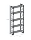 5 Raflı Metal Kitaplık Beyaz 180 Cm Çok Renkli