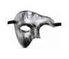 Antik Eskitme Gümüş Erkek Yarım Maske - Phantom & Balo Maskesi Çok Renkli Standart