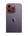 Apple İphone 12 Pro Max Uyumlu Neon Fosforlu Kamera Lens - Turuncu