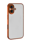 Apple İphone 17 Uyumlu Lensli Silikon - Turuncu iPhone 17 Pro