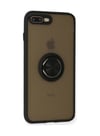 Apple İphone 7 Plus Kılıf Montreal Yüzüklü Silikon Kapak - Siyah 0.2M-Çok Renkli