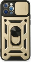 Apple iPhone Uyumlu 12 Pro - Kılıf Pars Lens Yüzüklü Silikon - Gold Belirtilmemiş