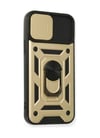 Apple iPhone Uyumlu 12 Pro - Kılıf Pars Lens Yüzüklü Silikon - Gold Belirtilmemiş