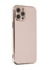 Apple iPhone Uyumlu   12 Pro Max Kılıf Volet Silikon - Pembe Belirtilmemiş