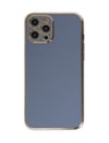 Apple iPhone Uyumlu   12 Pro Max Kılıf Volet Silikon - Mavi Belirtilmemiş