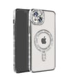 Apple iPhone Uyumlu 14 - Kılıf Joke Simli Magneticsafe - Kılıf - Gümüş Belirtilmemiş