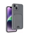 Apple iPhone Uyumlu 14  - Kılıf Kelvin Kartvizitli Silikon  - Gri Belirtilmemiş