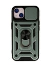 Apple iPhone Uyumlu  14 Kılıf Pars Lens Yüzüklü Silikon -  Yeşil Belirtilmemiş