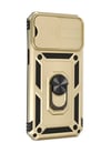 Apple iPhone Uyumlu  14 Pro Max Kılıf Pars Lens Yüzüklü Silikon -  Gold Belirtilmemiş