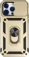 Apple iPhone Uyumlu  14 Pro Max Kılıf Pars Lens Yüzüklü Silikon -  Gold Belirtilmemiş