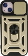 Apple iPhone Uyumlu 15 - Kılıf Pars Lens Yüzüklü Silikon - Gold Belirtilmemiş