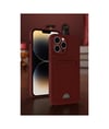 Apple iPhone Uyumlu 15 Pro  - Kılıf Kelvin Kartvizitli Silikon  - Bordo Belirtilmemiş