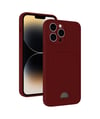 Apple iPhone Uyumlu 15 Pro  - Kılıf Kelvin Kartvizitli Silikon  - Bordo Belirtilmemiş