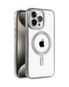 Apple iPhone Uyumlu   15 Pro Kılıf Kronos Magsafe Kapak - Titanyum Gri Belirtilmemiş