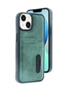 Apple iPhone Uyumlu  15 Sara Kartvizitli Deri Kılıf -  Yeşil Belirtilmemiş
