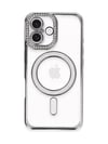 Apple iPhone Uyumlu  16 Kılıf Joke Simli Magneticsafe Kılıf -  Gri Belirtilmemiş