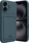Apple iPhone Uyumlu  16 Kılıf Kelvin Kartvizitli Silikon -  Koyu Yeşil Belirtilmemiş