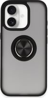 Apple iPhone Uyumlu 16 - Kılıf Montreal Yüzüklü Silikon - Kapak - Siyah Belirtilmemiş