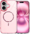 Apple iPhone Uyumlu   16 Plus Live Diamond Magsafe Kapak - Pembe Belirtilmemiş