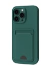 Apple iPhone Uyumlu  16 Pro Kılıf Kelvin Kartvizitli Silikon -  Koyu Yeşil Belirtilmemiş