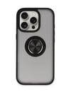Apple iPhone Uyumlu 16 Pro - Kılıf Montreal Yüzüklü Silikon - Kapak - Siyah Belirtilmemiş