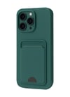 Apple iPhone Uyumlu  16 Pro Max Kılıf Kelvin Kartvizitli Silikon -  Koyu Yeşil Belirtilmemiş