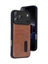 Apple iPhone Uyumlu 17 Pro Max Sara Kartvizitli Deri - Kılıf - Taba Belirtilmemiş